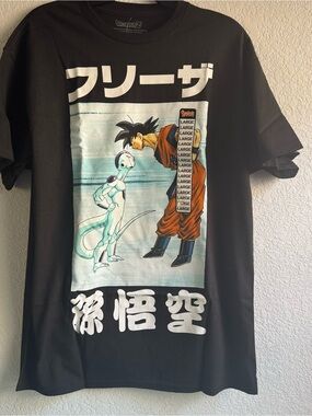 Goku vs Frieza DragonBall Z black shirt Large with Japanese text